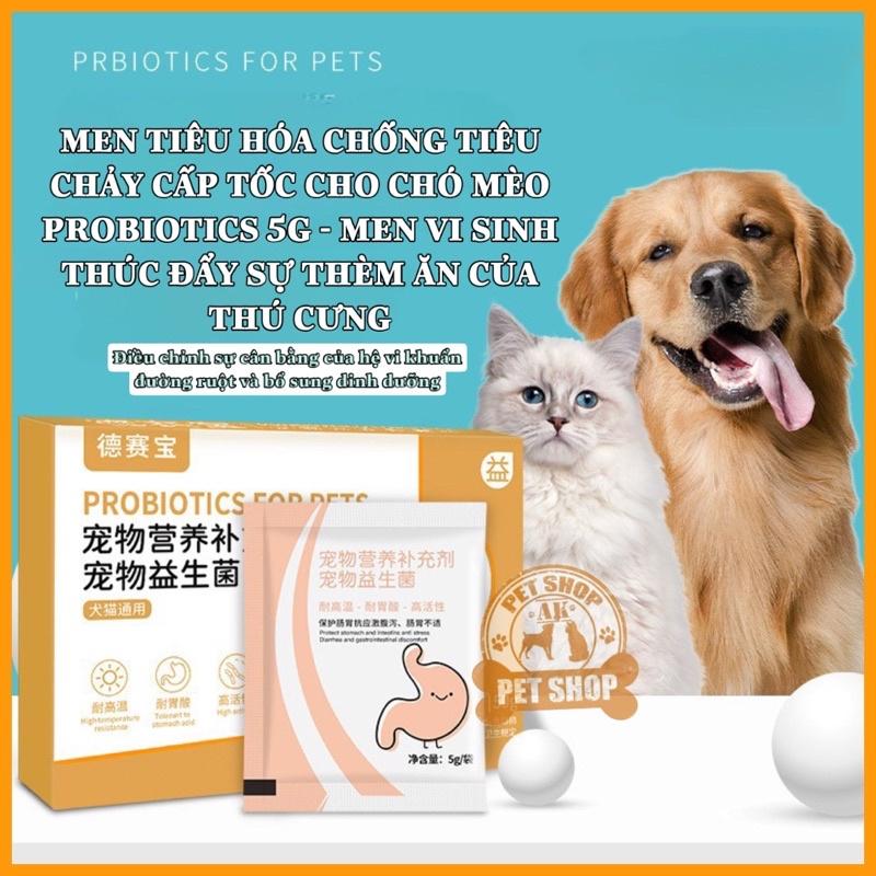 Men tiêu hóa chống tiêu chảy cấp tốc cho chó mèo Probiotics 5g - Men vi sinh thúc đẩy sự thèm ăn của thú cưng