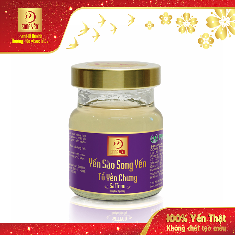 Tổ Yến Chưng Saffron Nhụy Hoa Nghệ Tây 15% Song Yến (Lốc 5 x 70ml)