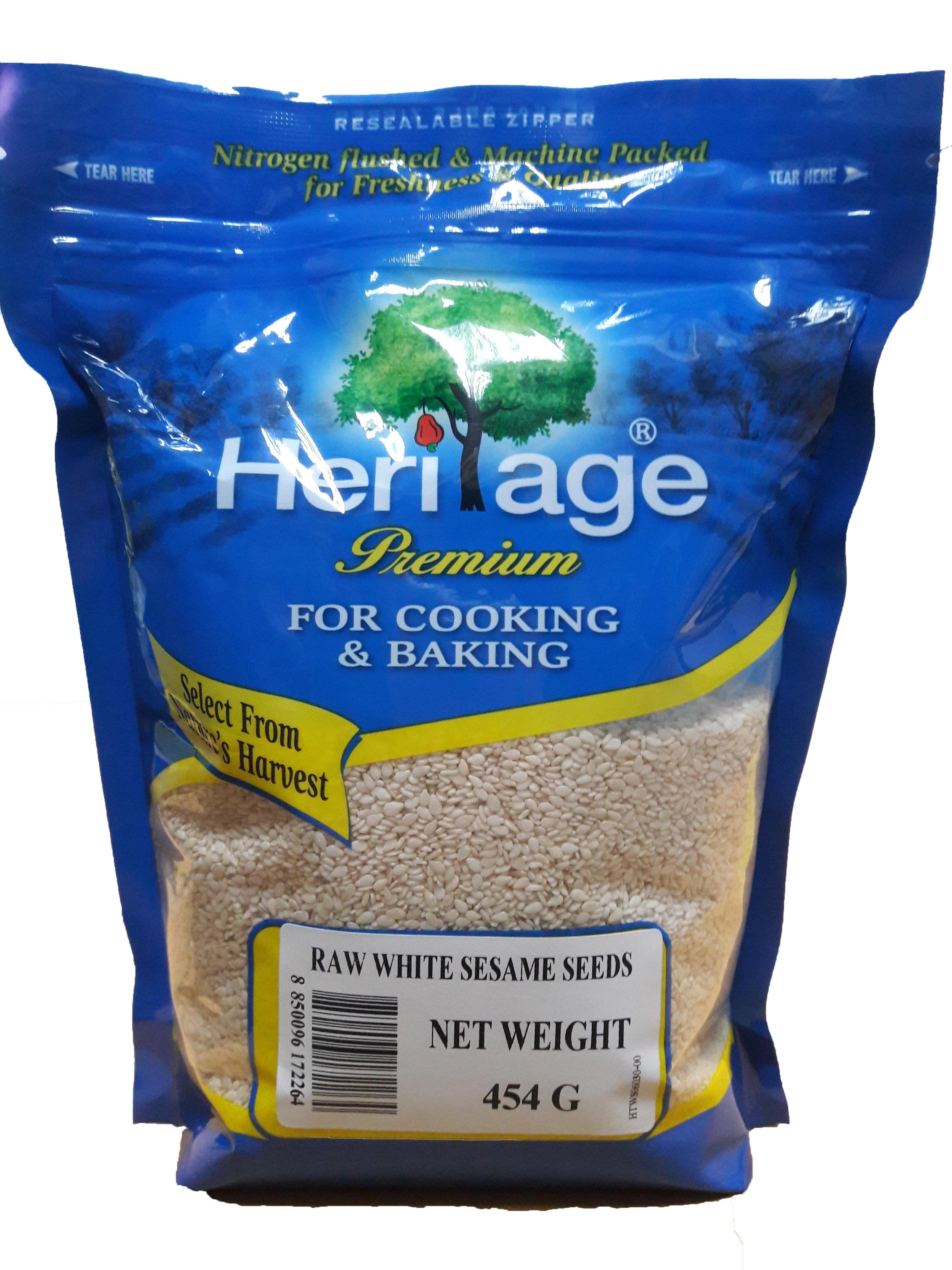 HẠT MÈ TRẮNG KHÔNG VỎ HERITAGE NHẬP KHẨU THÁI LAN - WHITE SEASAME SEEDS 454G