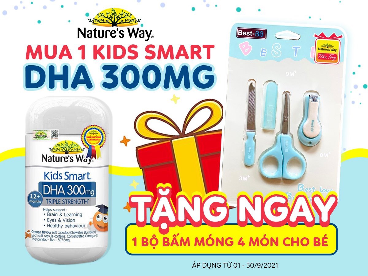 NATURE’S WAY KIDS SMART DHA 300MG - BỔ SUNG DHA CHO BÉ THÔNG MINH