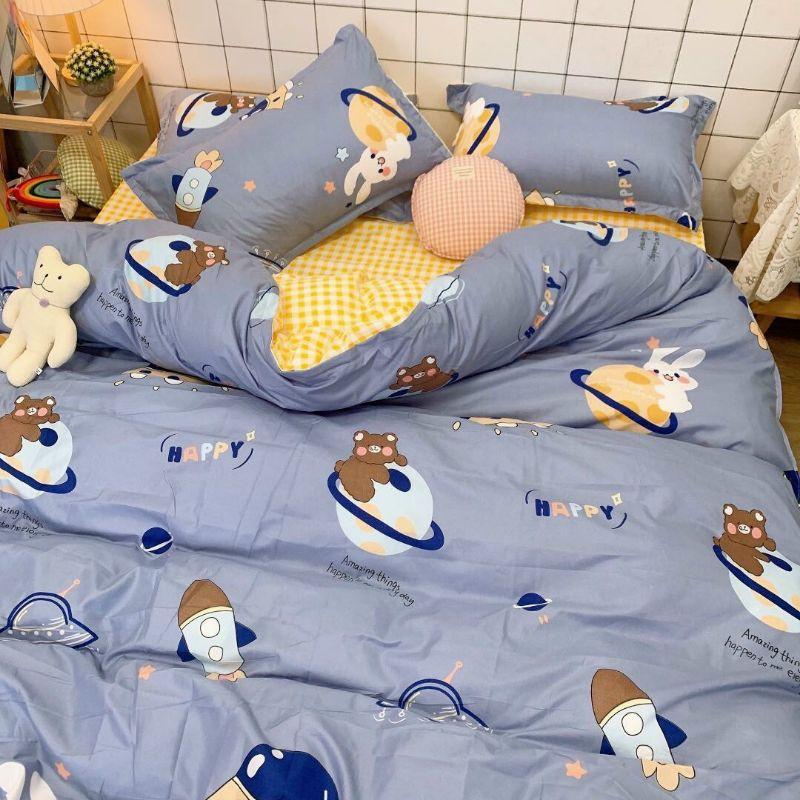 Bộ chăn ga gối cotton Vũ Trụ