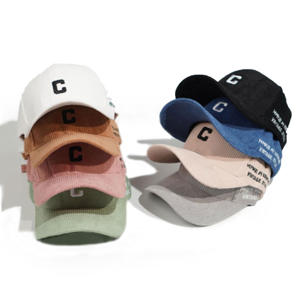 Mũ lưỡi trai - nón Ulzzang vải kết nhung thêu chữ C unisex nam nữ chống nắng phong cách thời trang, cá tính