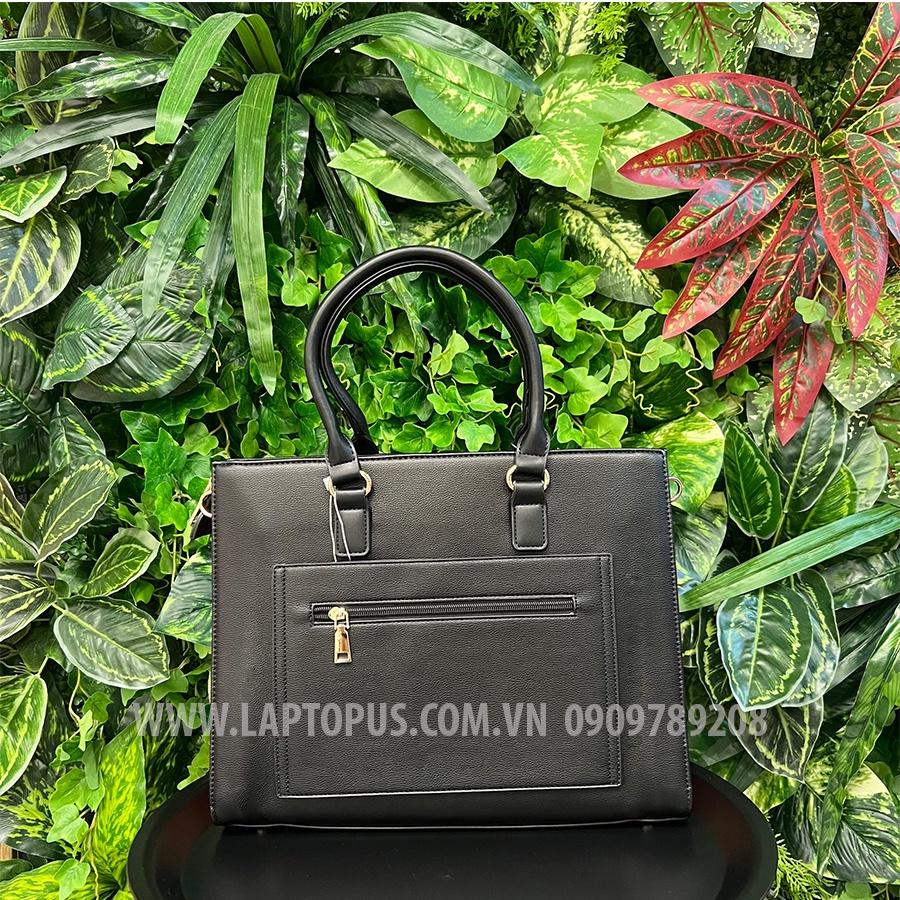 Túi Xách Thời Trang Nữ Chất Da Pu Cao Cấp Sang Chảnh Có Ngăn Laptop Máy Tính Bảng Đen Phối Màu Siêu Đẹp