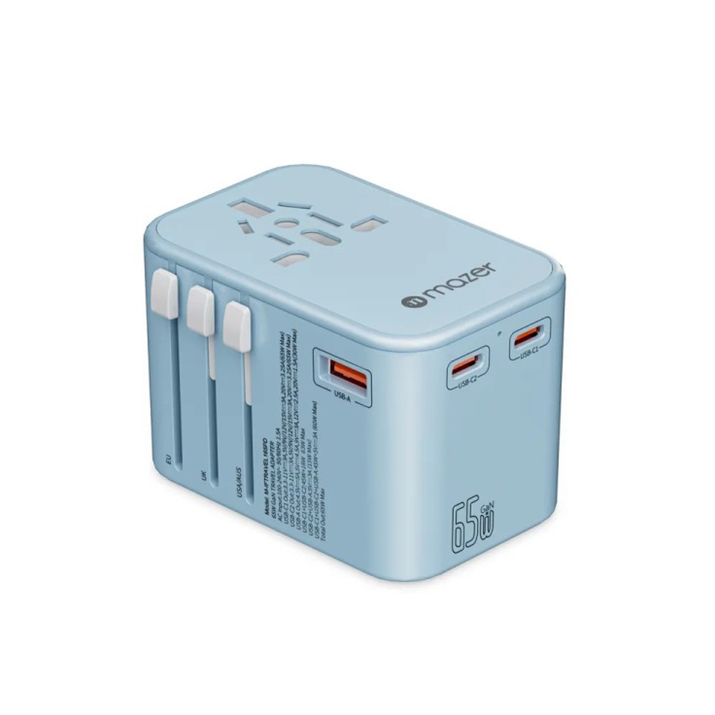 Củ sạc du lịch Mazer InfiniteTravel 165PD | GaN PD65W World Travel Charger - Hàng Chính Hãng