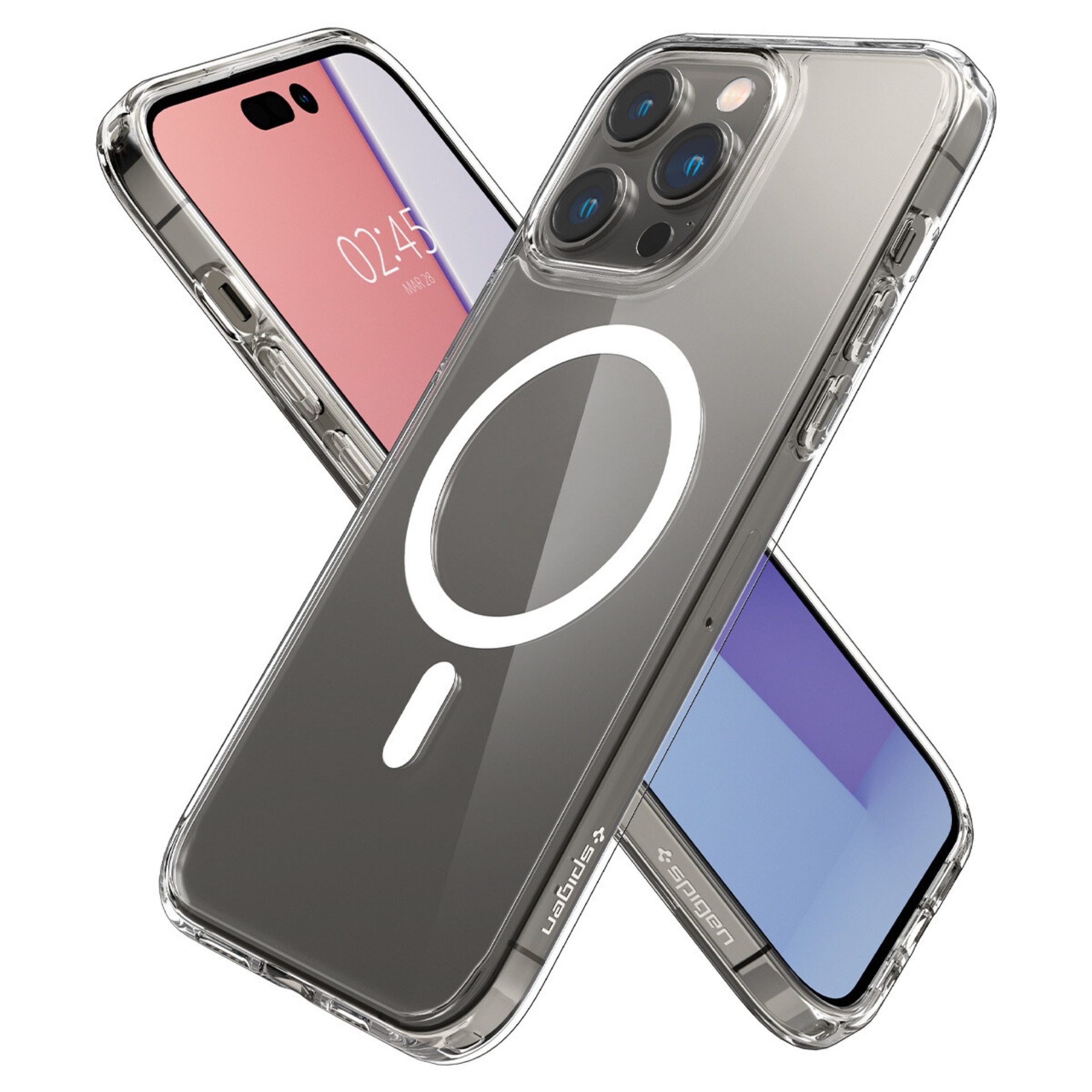 Ốp Lưng Case Spigen Dành Cho iPhone 14 Pro Max, SPIGEN CRYSTAL HYBRID MAGFIT - Hàng Chính Hãng