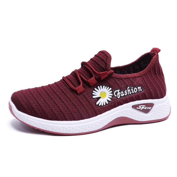Giày sneaker thể thao nữ đế độn 5cm thời trang hàn quốc thêu bông cúc 000138