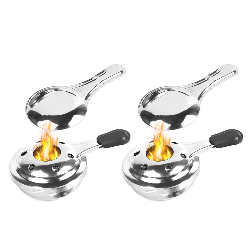 Stainless Steel Camping Alcohol Stoves Portable Picnic BBQ Furnace Cheese Hotpot Alcohol Stoves Outdoor Cooking Furnace Household Cheese Stoves