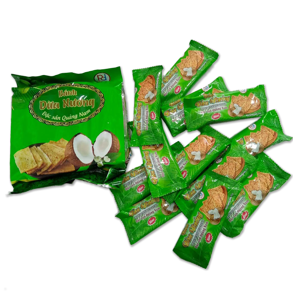 Set 5 gói bánh dừa nướng 180g - Đặc sản Quảng Nam - Thơm giòn ngon