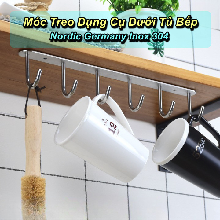 Móc Treo Dụng Cụ Dưới Tủ Bếp Nordic Germany Inox 304 - Home and Garden