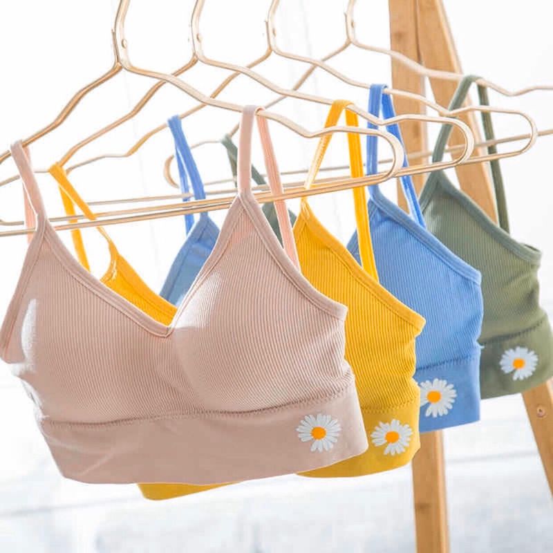 ÁO BRA HAI DÂY ÔM SÁT CƠ THỂ VỚI HÌNH HOA CÚC HOT TREND