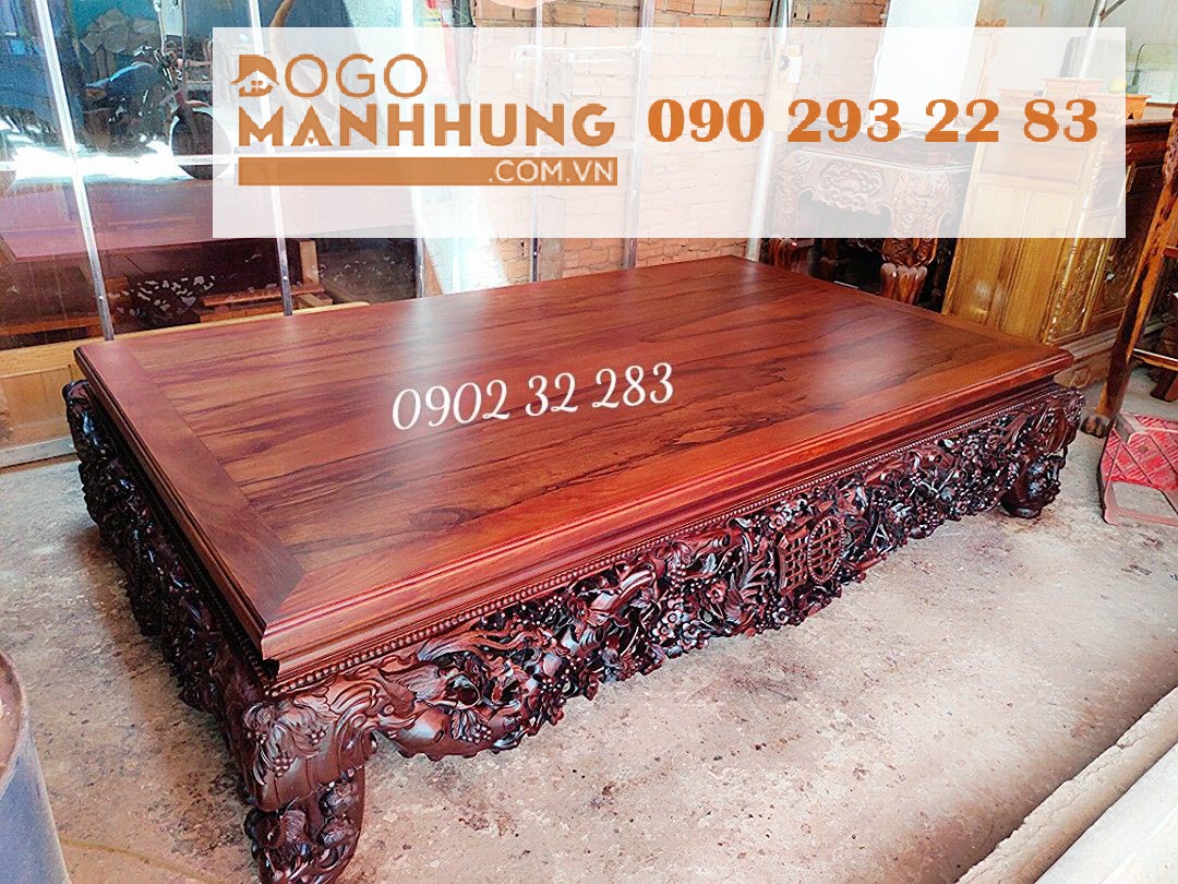 Sập gụ hàng vip 2m80 x 1m60