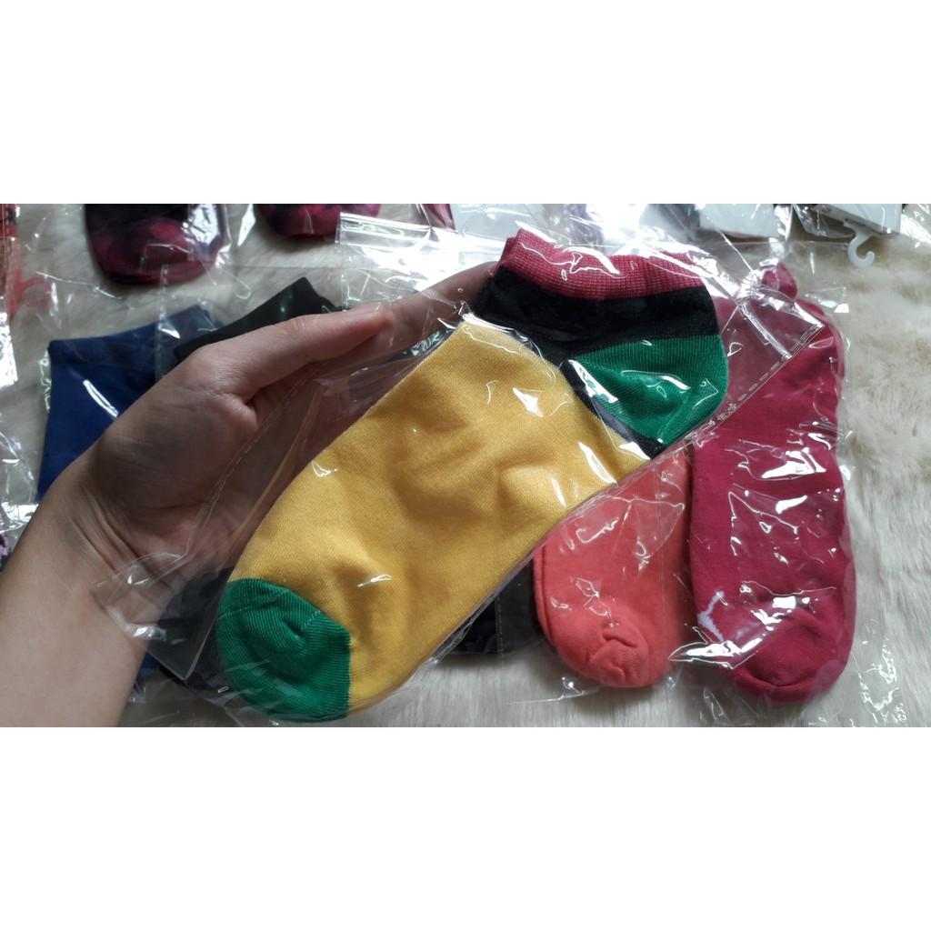 Tất nữ cổ ngắn nhiều màu  cotton ngăn mùi mồ hôi chân siêu thoáng