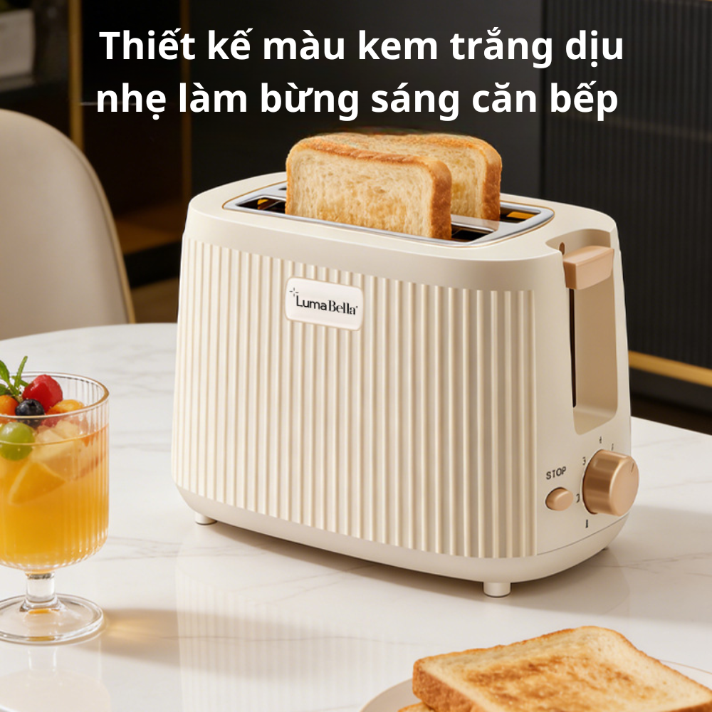Máy nướng bánh mì tự nảy bánh công suất cao 750W Lumabella LB-58068, nướng bánh sandwich ăn sáng tiện dụng - DELIYA HÀNG CHÍNH HÃNG