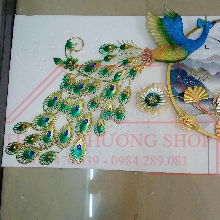 Đồng Hồ Treo Tường Trang Trí Chim Công Uyên Ương TP-066-1