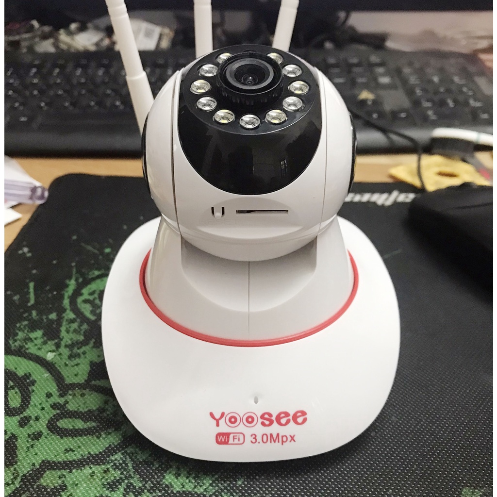 Camera Yoosee 3 râu 3.0MPX 11 led xoay 360 độ, hỗ trợ hiển thị Full HD, đàm thoại hai chiều, kèm thẻ nhớ 32Gb, hàng nhập khẩu