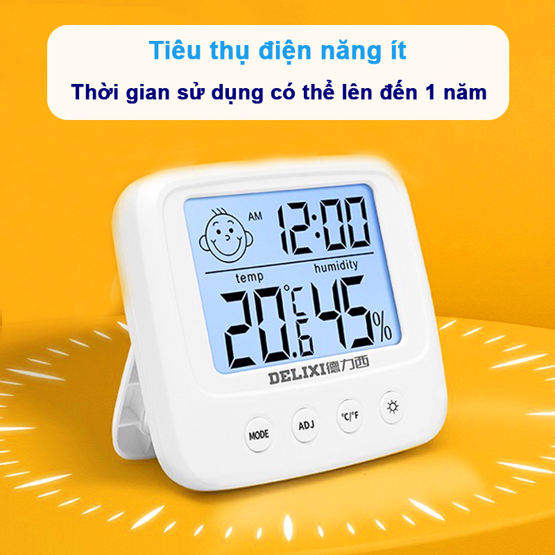 Nhiệt ẩm kế điện tử 3 trong 1 cao cấp Baby-S, Nhiệt kế phòng ngủ cho bé đa năng và tiện dụng – SDT005