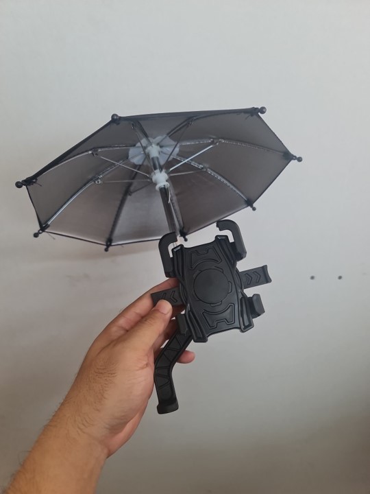 Giá đỡ kẹp điện thoại trên xe máy HT-507 có dù che mưa nắng, Kẹp điện thoại xe máy có dù che mưa-NTH