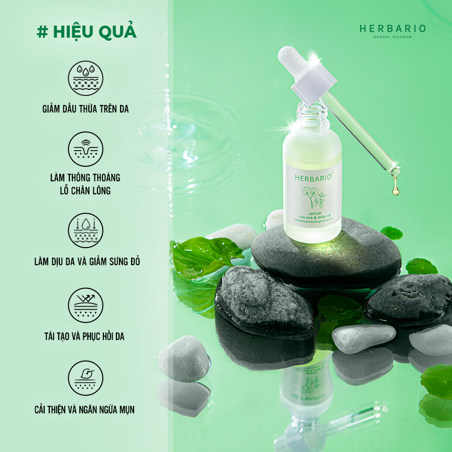 Serum Rau má &amp; Diếp cá Herbario 30ml - Hàng chính hãng