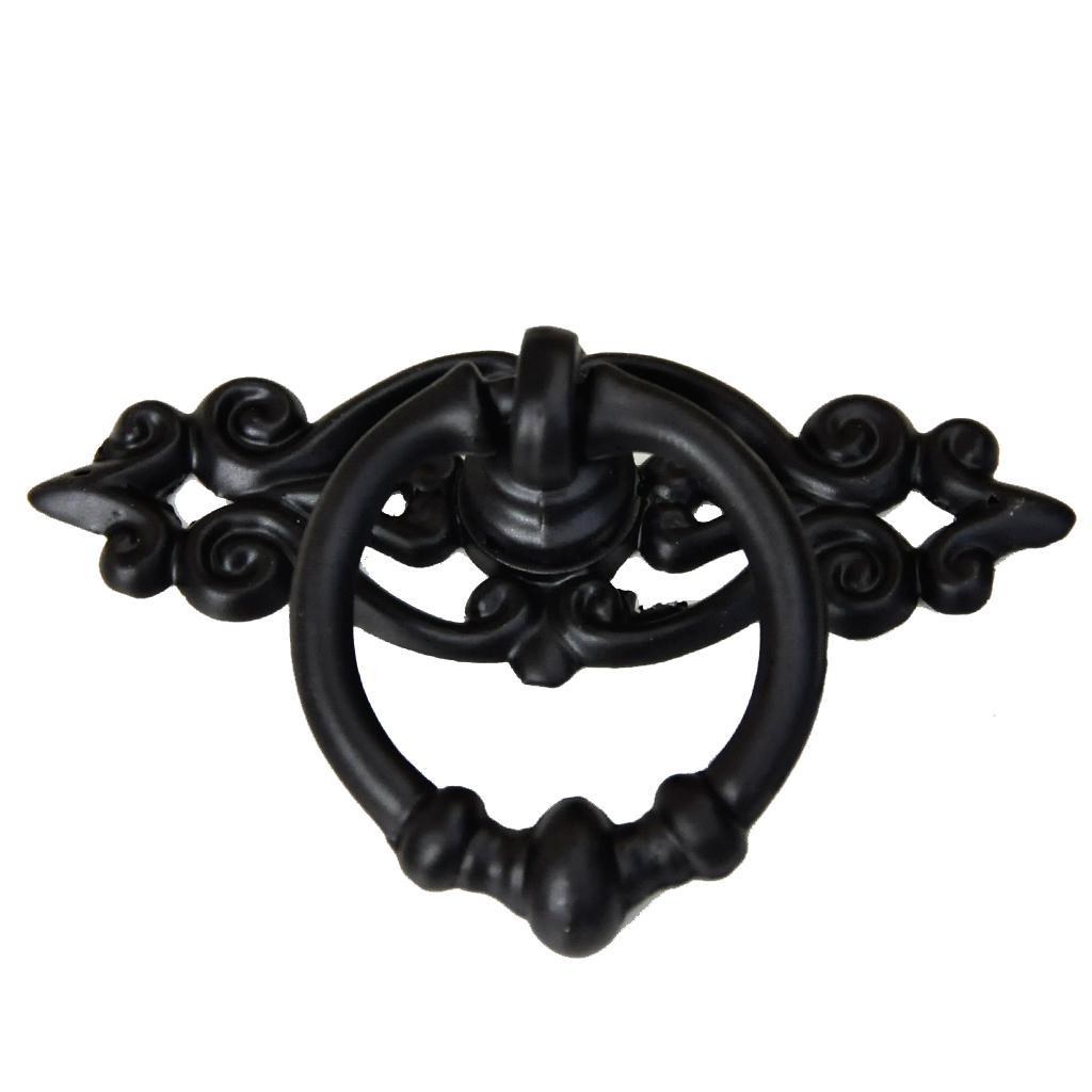 Vintage Black Wardrobe Knob Cabinet Closet Cupboard Drawer Pull Handle