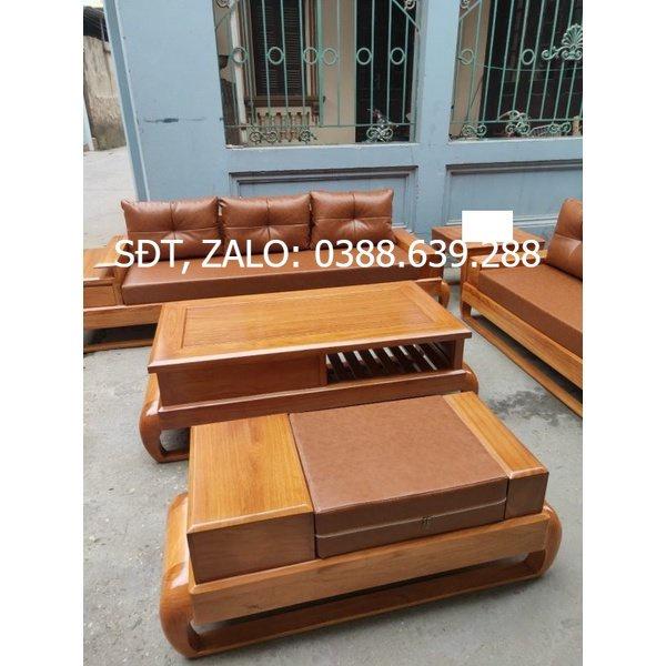 Sofa 2 Văng Đùi Gà Gỗ Gõ Đỏ