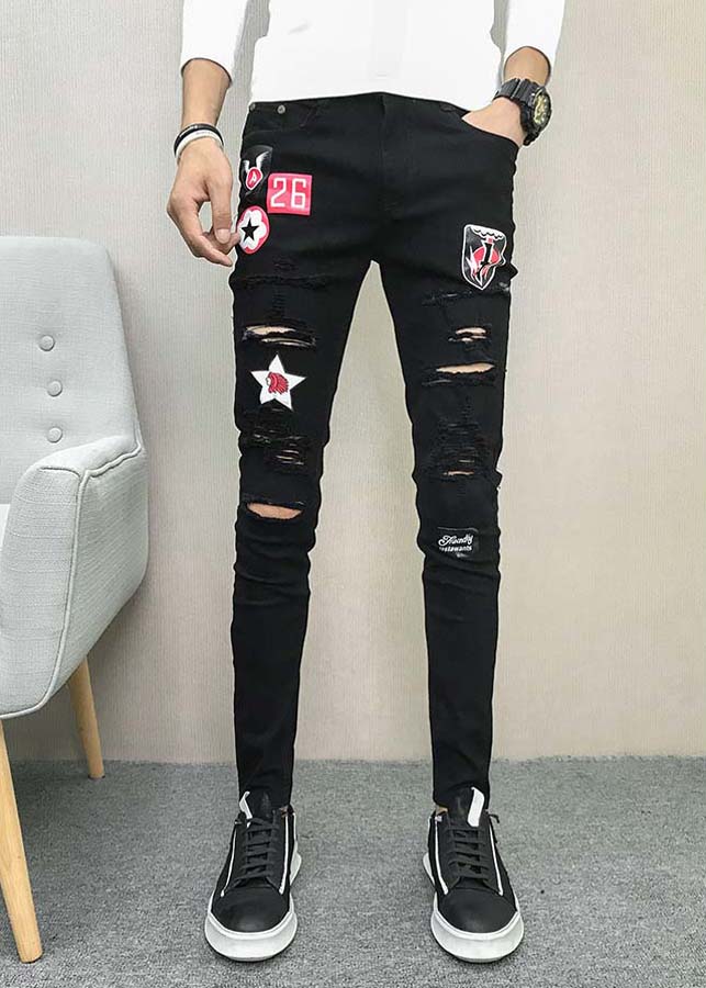 Quần jeans rách logo ngôi sao 26 Mã: ND1331