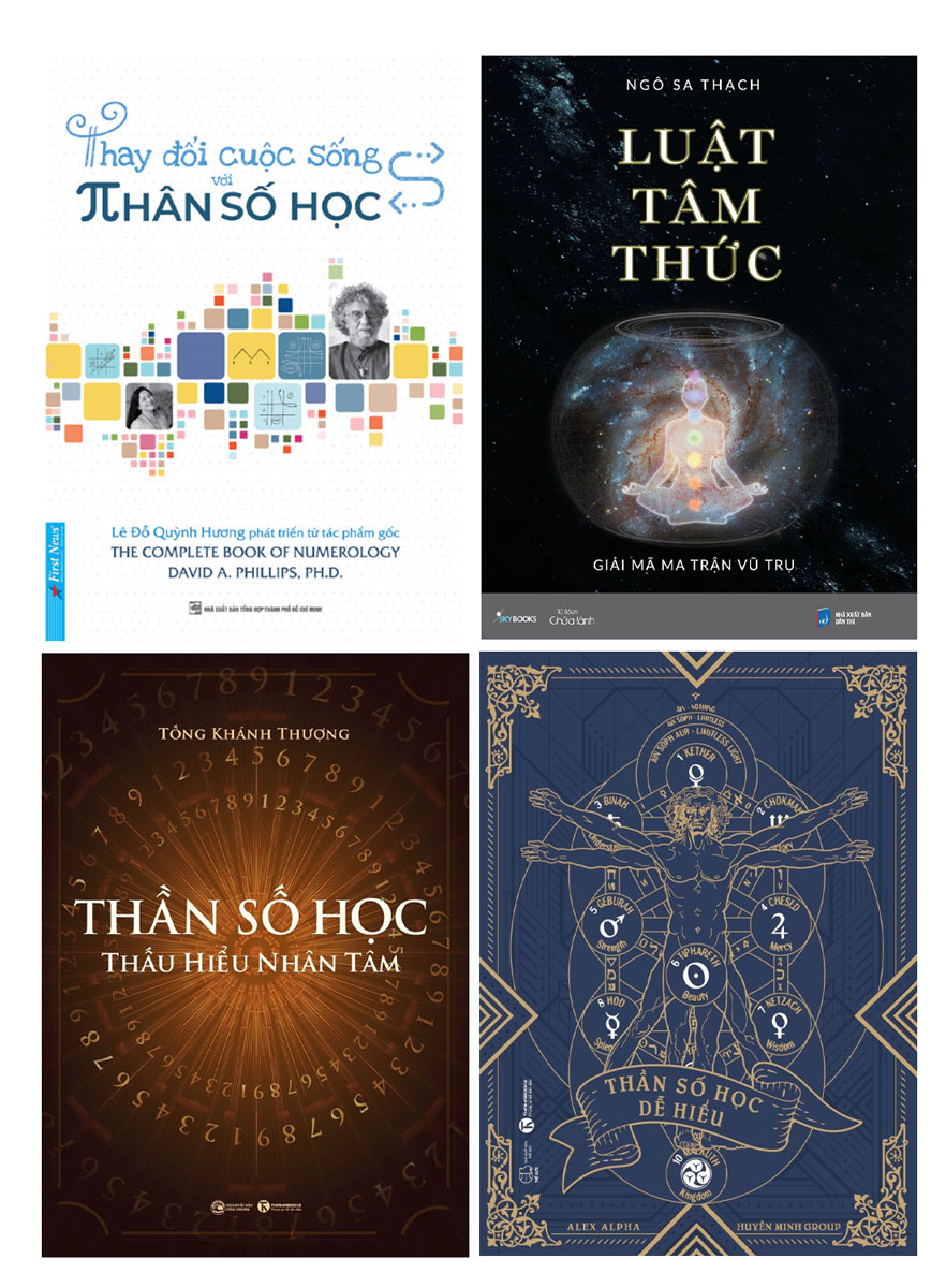 COMBO THAY ĐỔI CUỘC SỐNG VỚI NHÂN SỐ HỌC + LUẬT TÂM THỨC + THẦN SỐ HỌC DỄ HIỂU + THẦN SỐ HỌC - THẤU HIỂU NHÂN TÂM