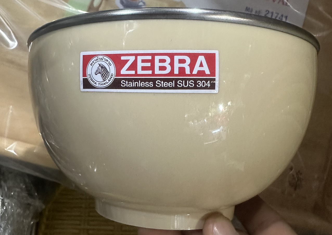 Tô Inox 304 Zebra màu 15cm , màu 2023 - nhập khẩu Thái Lan