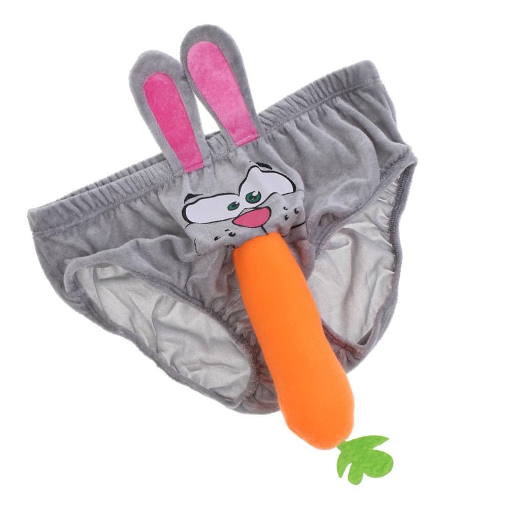 Rabbit Carrot Willy Mens Underpant Halloween Hen Party Underwear Joke Prop