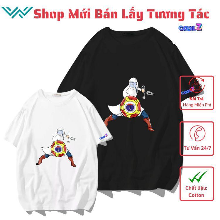 Áo thun tay lỡ. Hoạt hình chống dịch Super. CoolZ phông Unisex nam nữ Cotton oversize form rộng CZ251
