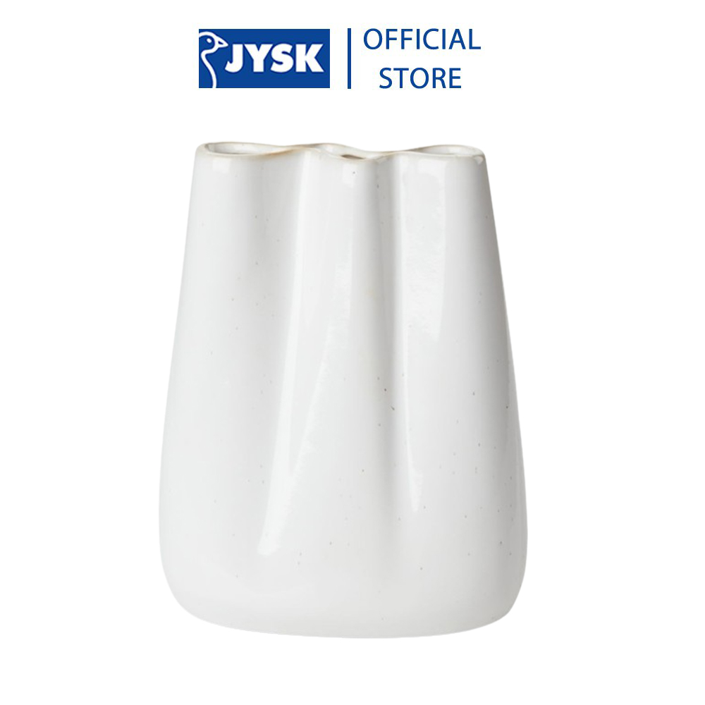 Lọ hoa | JYSK Carlo | gốm | trắng | R13xD8xC17cm