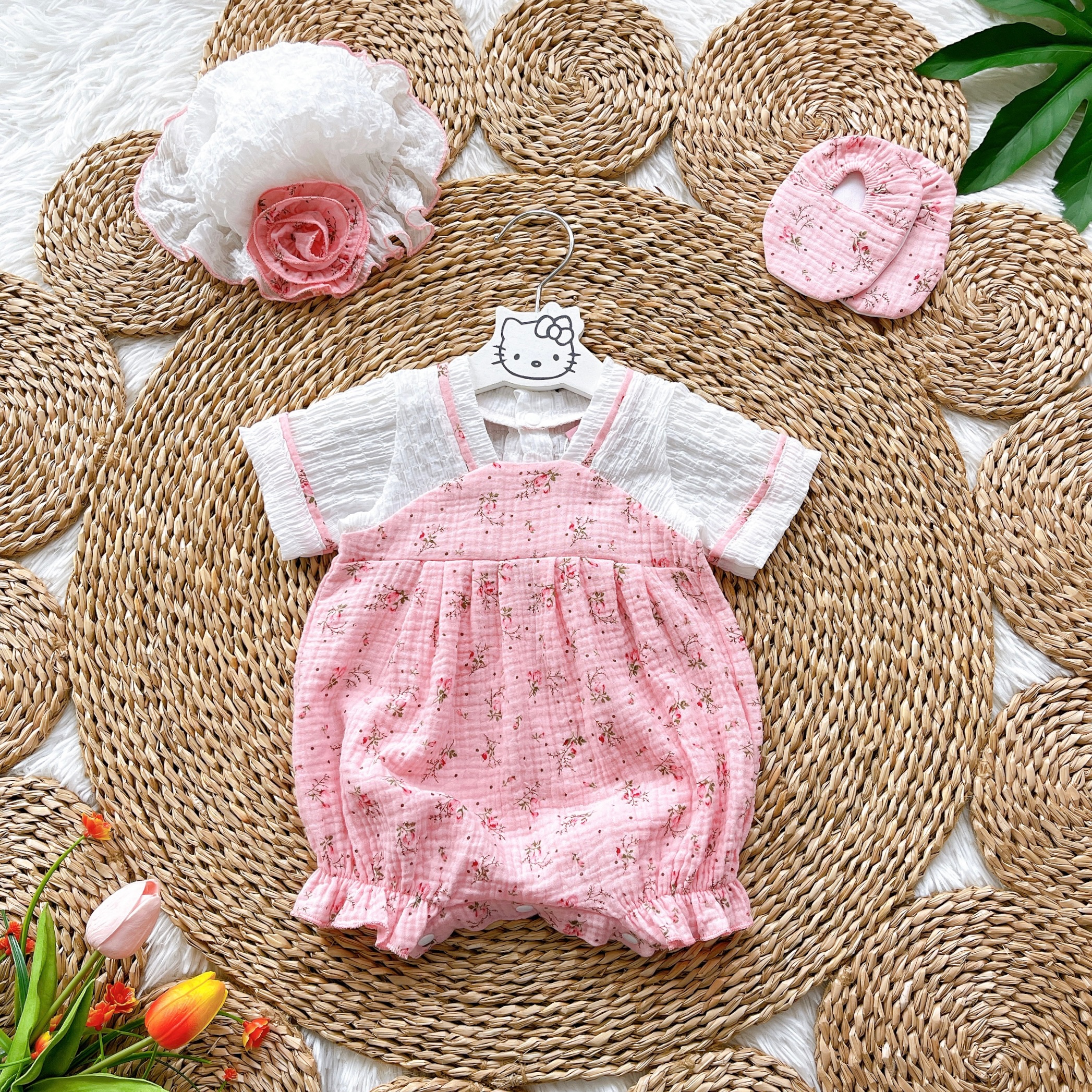 Body Hanbok Bé Gái 3 Đến 12kg Chất XÔ MUSLIN Mềm Mại Êm Dịu Cho Bé Gái