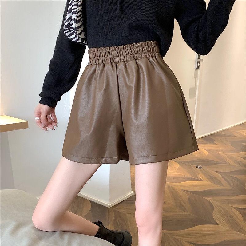 Quần Sort Đùi Da Cao Cấp Nữ CHIPY Short Ống Rộng Sọt Lưng Thun Cạp Cao Sooc Ngắn Unisex Đẹp Giả Váy Màu Nâu Đen Ulzzang