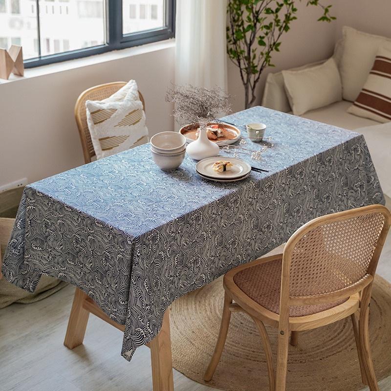 Khăn Trải Bàn Vải Canvas Sọc Caro, Họa Tiết Đơn Giản, Vintage. Thảm Trải Picnic