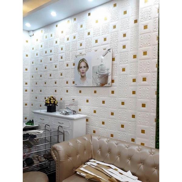 Xốp dán tường giả da hoa văn siêu sang tấm to kích thước 70 x 70 cm