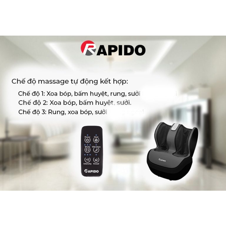 Máy massage chân Rapido RLM60 Chính Hãng, sang trọng cao cấp bảo hành 1 năm - Hàng chính hãng