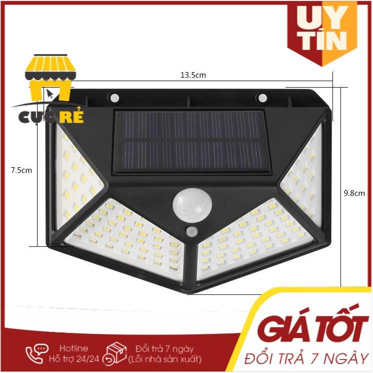 Đèn led năng lượng mặt trời cảm biến nhiệt 100Led, denled