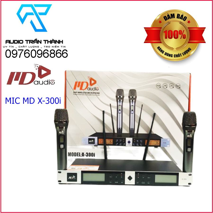 Micro Không Dây CMAUDIO Model  MD 300i hàng chính hãng nhập khẩu Cao Cấp-Chế Độ Tự Ngắt-Tặng Kèm Combo khay sạc pin tiểu + 4 viên pin 1200mah