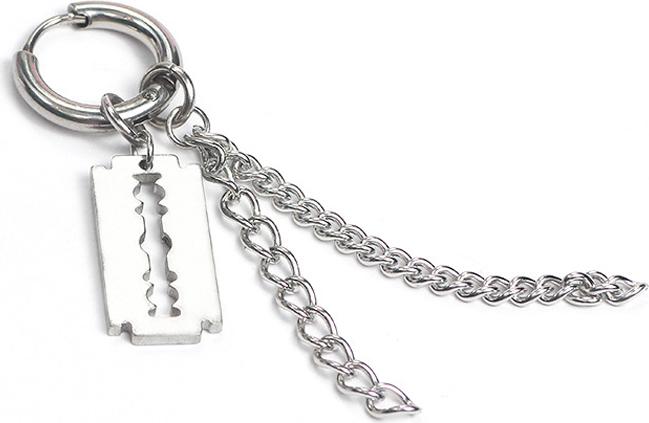 Bông tai inox tòn ten lưỡi lam độc đá cá tính
