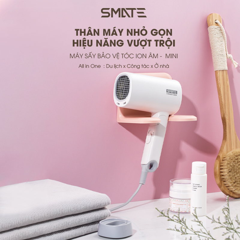 [HÀNG TẶNG KHÔNG BÁN] Máy Sấy Tóc Tạo Kiểu Smate SH-1000 - Công Suất 1000W 3 Chế Độ Nhiệt Sấy Nóng Lạnh Mau Khô &amp; Bảo Vệ Tóc Công Nghệ Ion Âm Không Gây Xơ Rối