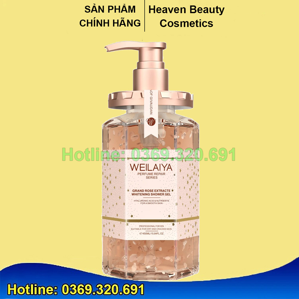 Sữa Tắm Trắng Da Cánh Hoa Hồng Damask Weilaiya Lưu Hương Thơm Lâu Toàn Thân Chính Hãng