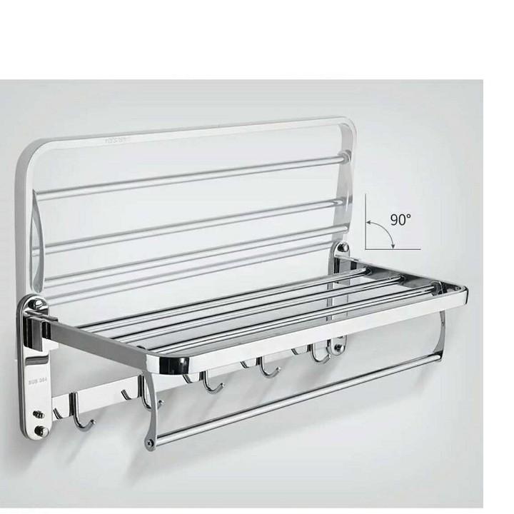 Giá để đồ nhà tắm inox kèm móc áo