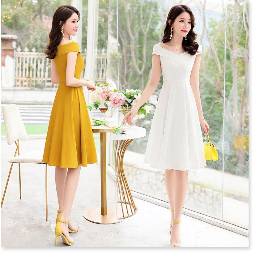 Đầm xòe trễ vai dịu dàng nữ tính cho các nàng