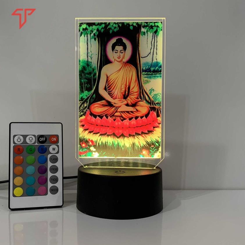 Hình thờ trên xe ô tô - xe tải, Hình phật đèn led 3D, phật đèn led mica, tranh thờ phật, quan âm, chữ ngộ, adida