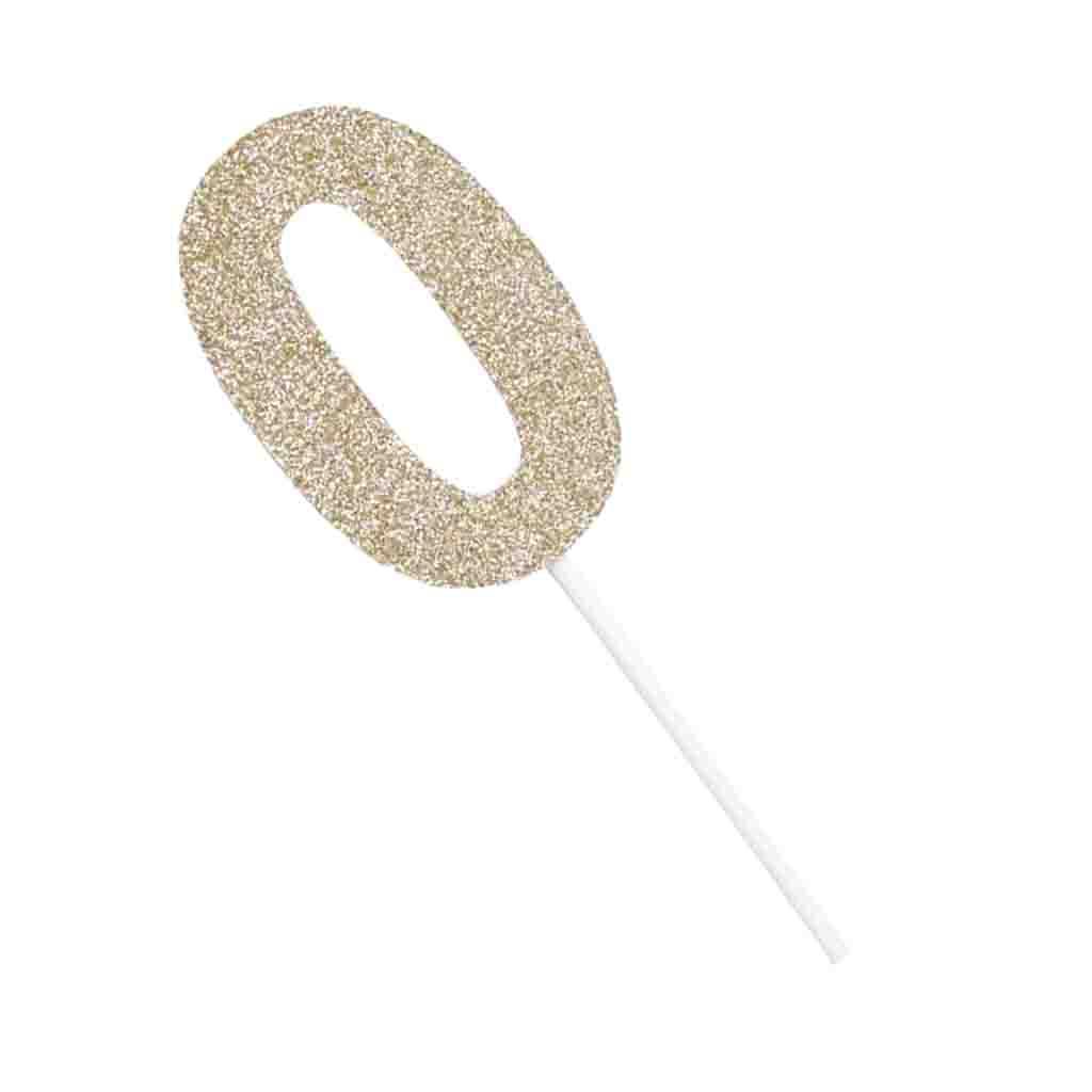 Glitter 0-9Cupcake Pick Cake Topper Baby Shower Birthday Anniversary Decor