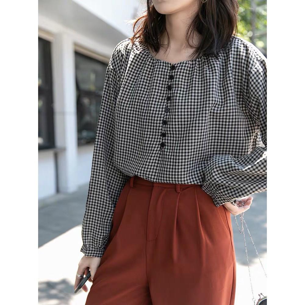 Áo sơ mi caro nữ thời trang
