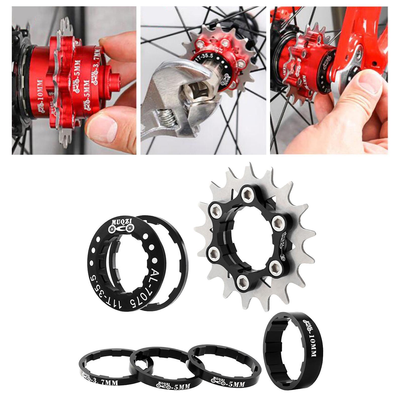 Single Cassette Cog Fixed Gear Conversion Set for 7-10s Hubs