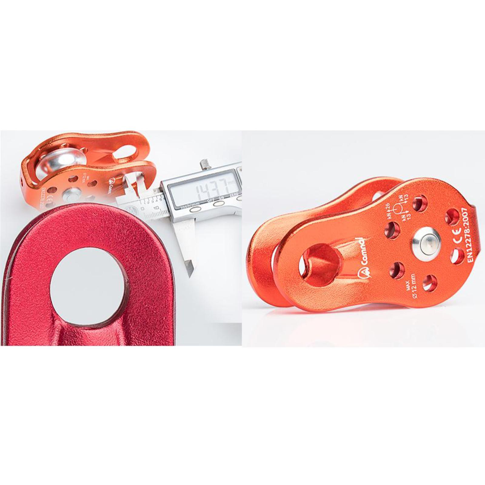 26KN Climbing Pulley Ball Bearing for Tree Arborist Rigging Rope Lifting Orange