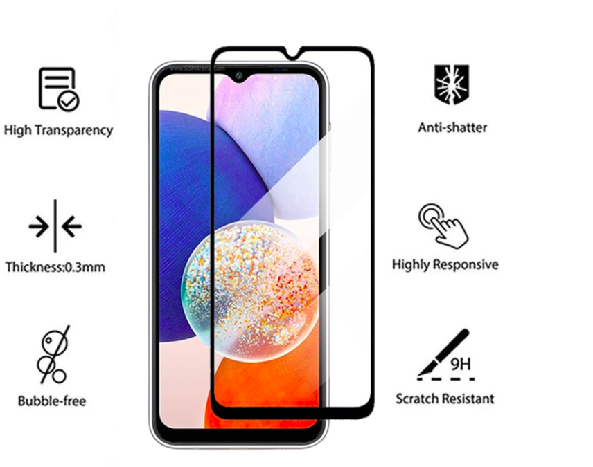 Kính Cường Lực Full Màn 9D Cho Samsung Galaxy A13 4G/5G, A14 5G, A23, A33, A53, A73, A04, A04s Tấm Dán Màn Hình Độ Cứng 9H