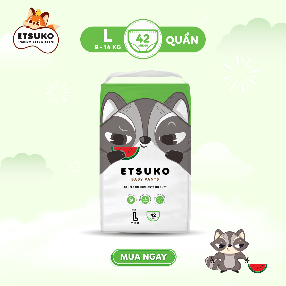 TÃ QUẦN ETSUKO SIZE L 42 PCS