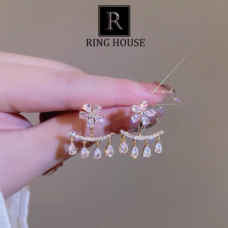 Khuyên Tai Bông Tai Nữ Hoa Viền Tai Đeo Hai Kiểu Đẹp Ring House